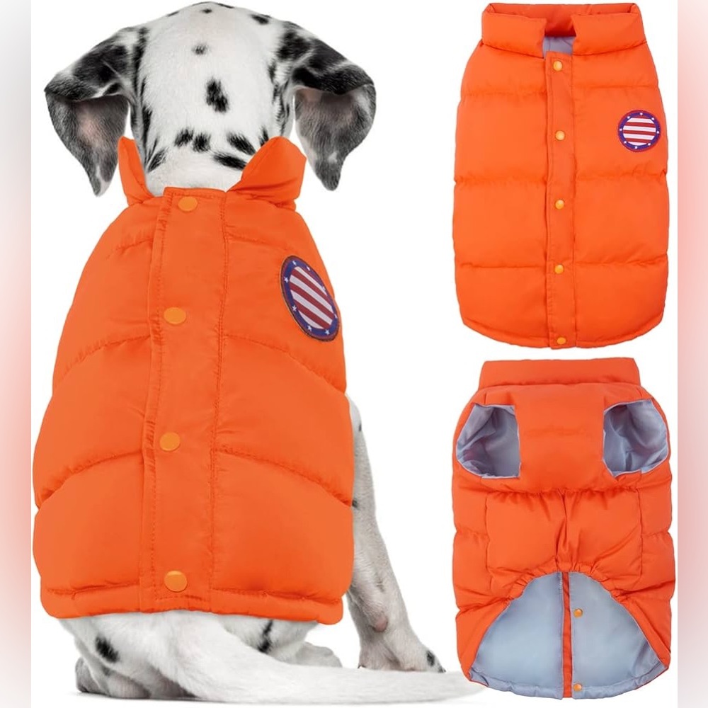 Kuoser Winter Dog Vest Quilted Windproof Puffer Jacket..orange..large..(NWT)